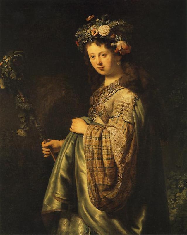 REMBRANDT Harmenszoon van Rijn Saskia as Flora oil painting image